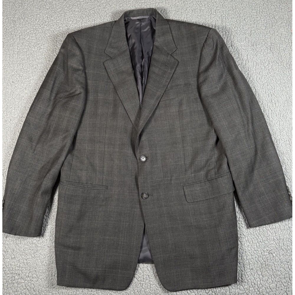 Hickey Freeman Loro Piana Blazer Mens‎ 40R Gray Glen Plaid Tasmanian 120s Wool